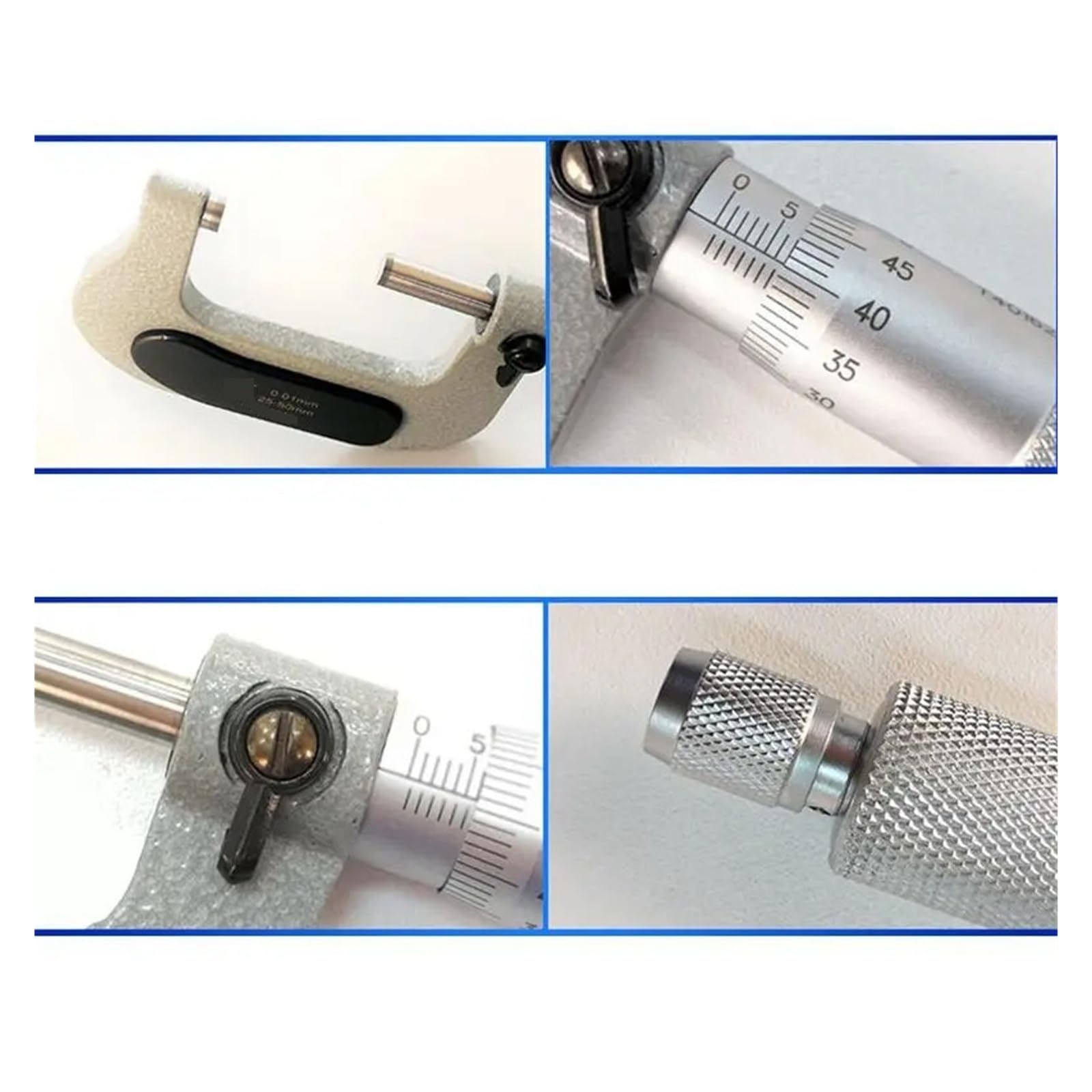 Calibrador Micrómetro Exterior Herramienta de Medición de Espesor Pantalla Digital Disponible 0-25mm/25-50mm Ajuste Rápido Mide cualquier cosa(78936-inCase25-50mm)
