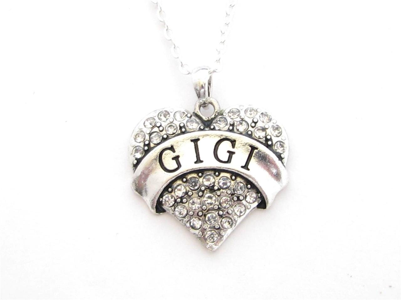 Sports Accessory Store Gigi Silver Plated Heart Clear Crystals Chain Fashion Necklace Jewelry