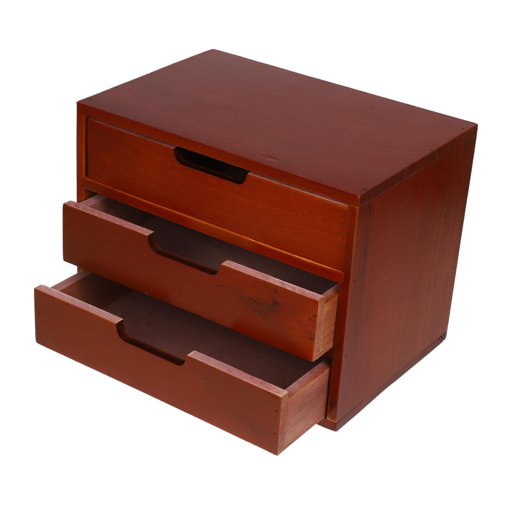 Organizzatore da Scrivania a Cassetti a Tre Livelli in Legno Marrone | Comò e Soggiorno, Facile da Pulire e Usare, Soluzione Multi-livello per Piccoli Oggetti