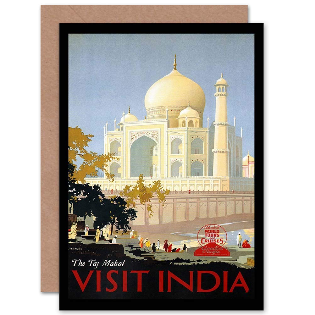 Wee Blue Coo Travel India Taj Mahal Travel Pacific Taj Mahal India Advert Birthday Blank Greetings Card