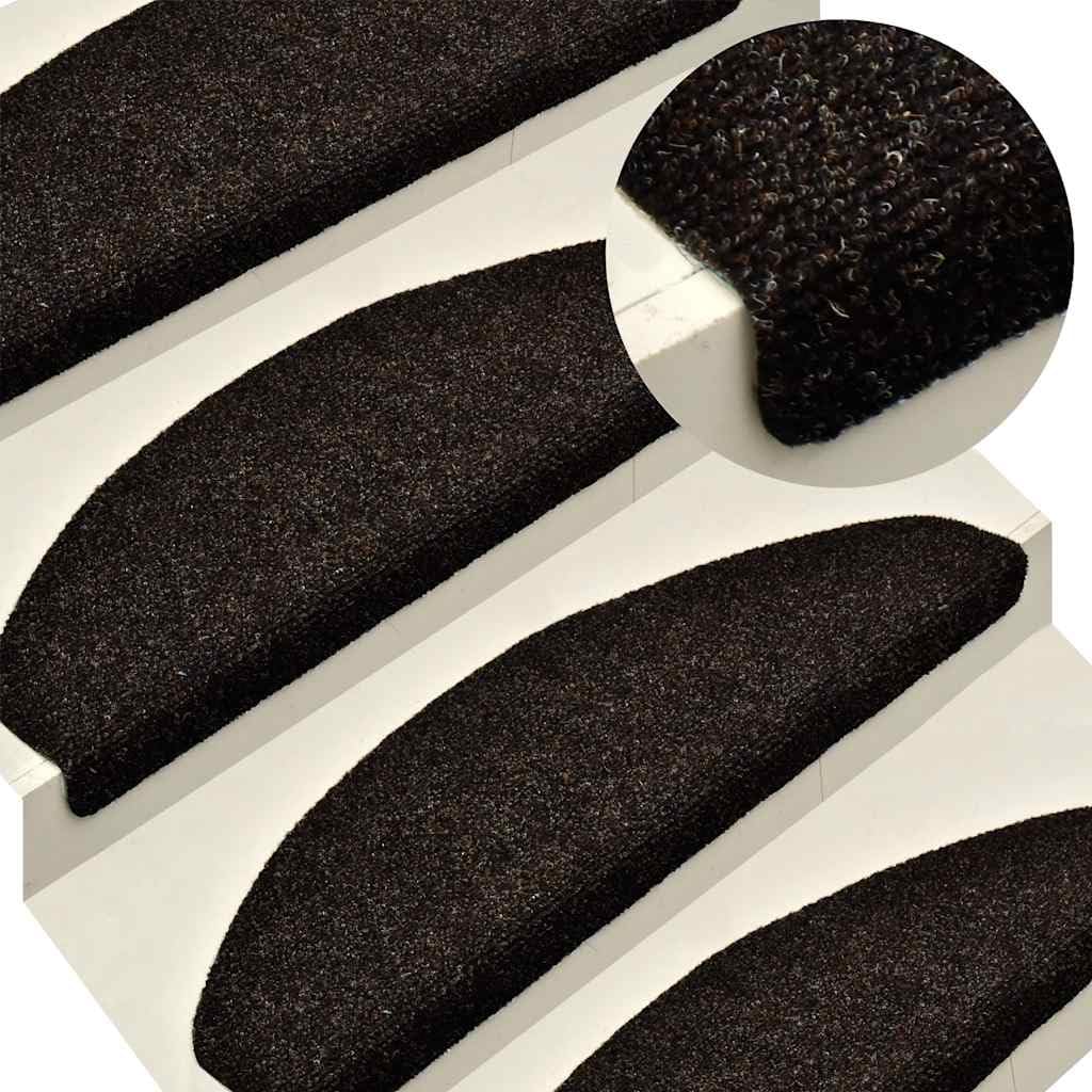 Tidyard Tapis d'escalier Auto-adhésifs 20 pcs Marron 56x17x3 cm, Tapis Escalier Tapis de Sécurité pour Sol Protection, Aînés et Animaux