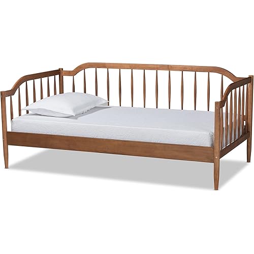 Baxton Studio Parson Classic Mid-Century Modern Walnut Brown Finished Wood Twin Size Daybed
