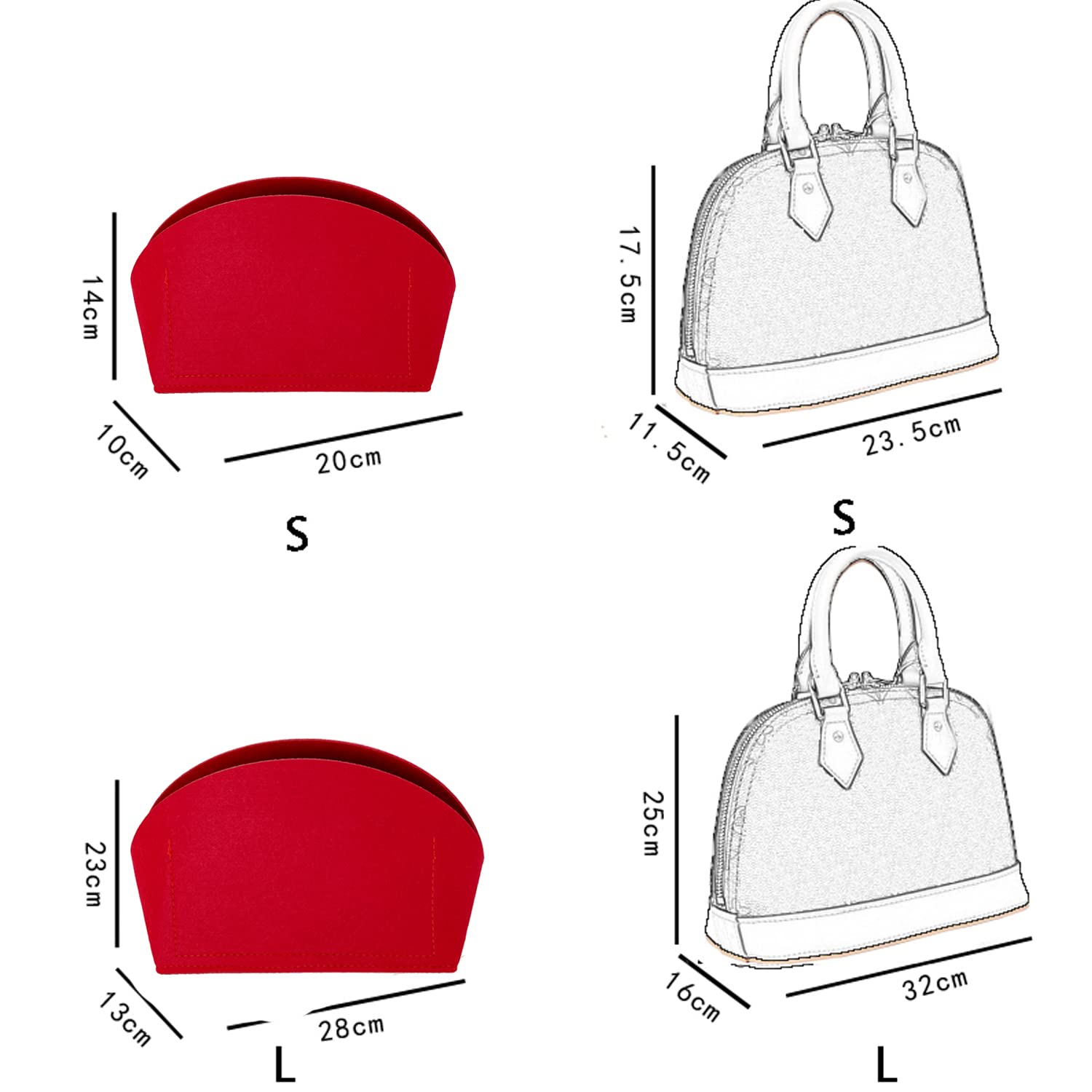 Dikke Vilten Handtas-organizer, Ideaal Als Organizer Voor De Binnenzak Van De Handtas Of Als Make Uptas Voor De Koffer Tasorganizer Blauw Large