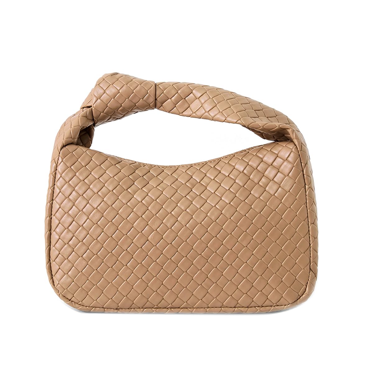 PHILOMENA Women's Hobo Bags Knot Strap Leather Handbags Zipper Dumpling Evening Clutch Purses (Almond)