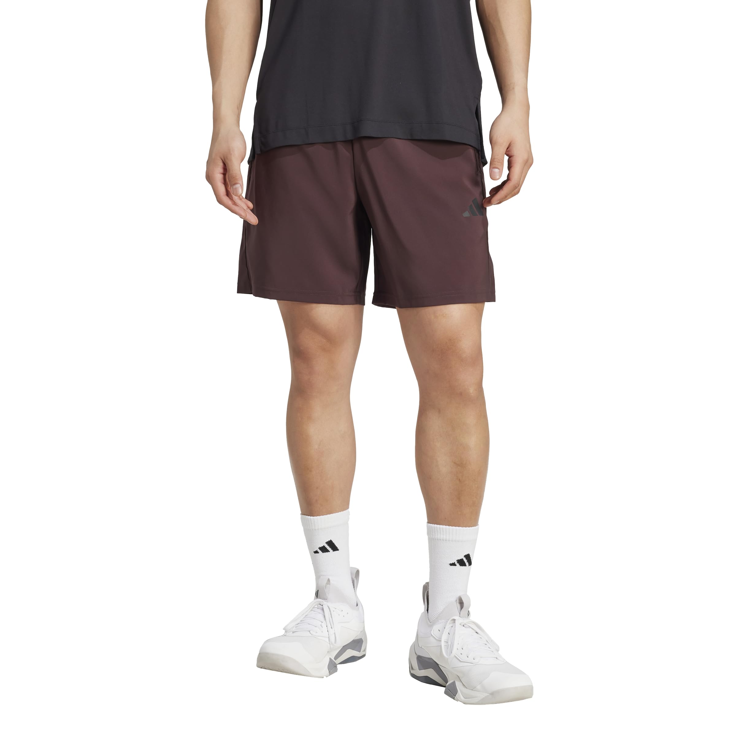Adidas Uomo Train Essentials Woven Training Shorts, Shadow Brown/Black, S 5 inch