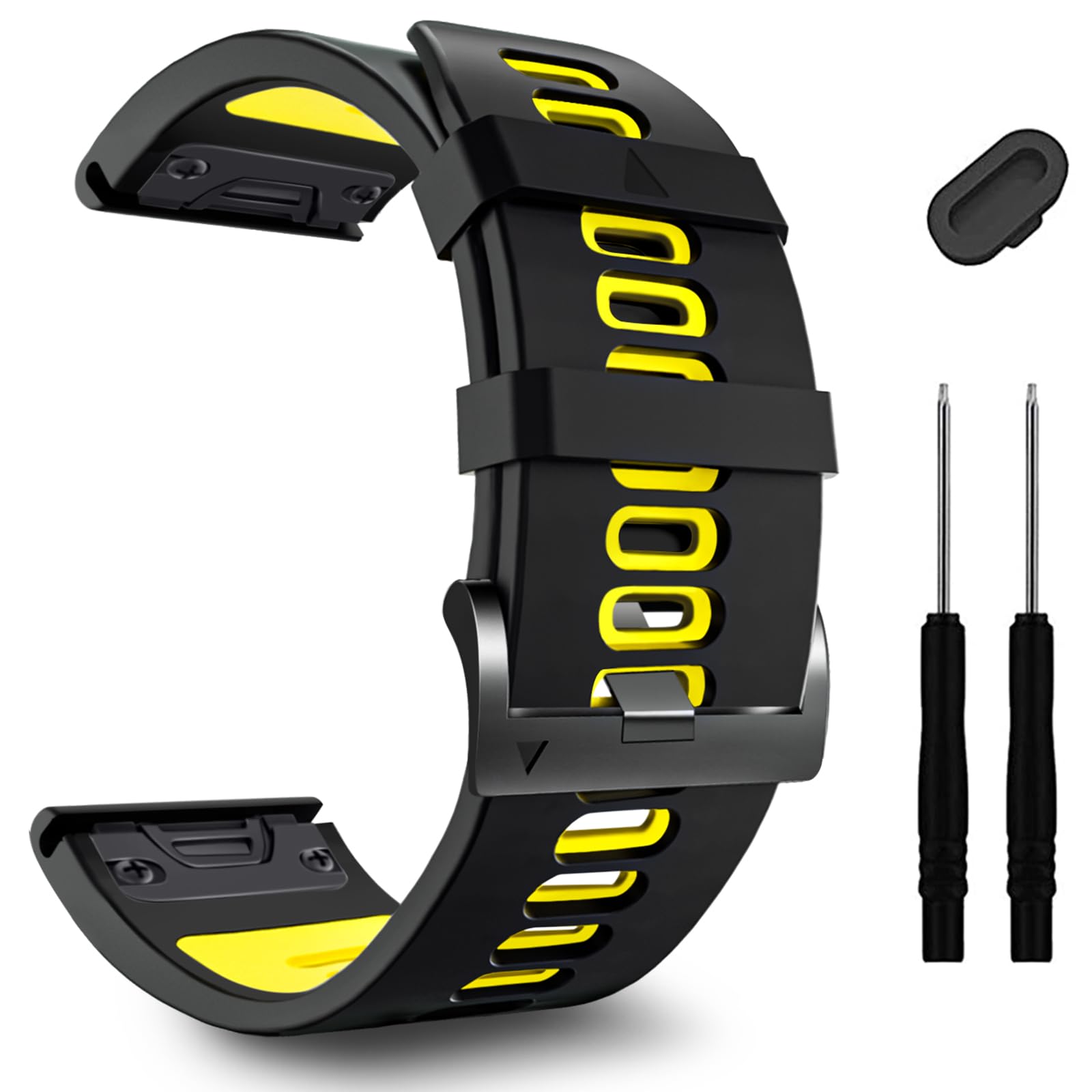 ZPJPPLX 26mm Easy Fit Watch bands For Tactix 8/Fenix 8 7X Pro 6X 5X,Soft Silicone Sport Straps Compatible for Garmin Tactix8/7/Fenix 6X Pro/5X Plus/Enduro3 2/Descent Mk2i/3i Epix Pro quatix 8 51mm