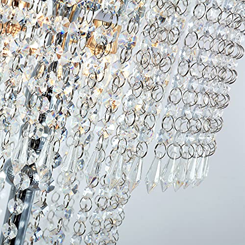 Beaysyty Modern Style Crystals Floor Lamp Chrome Finish And Plentiful Crystals For Reading Corner Lamp For Office Cafe,Den,Living Room Bedroom - 3 Lights #TOP2