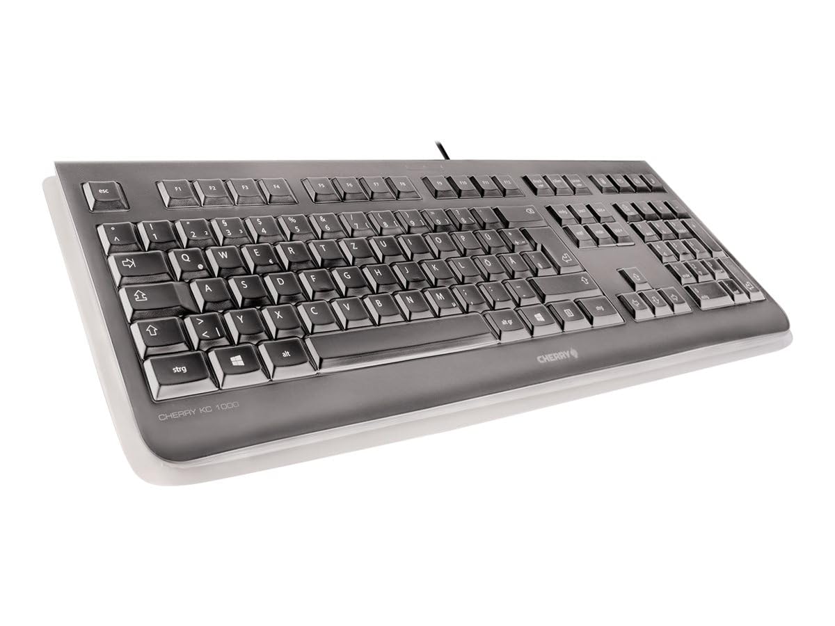 CHERRY KC 1068, EU-Layout, QWERTY Tastatur, leicht desinfizierbare, wasserdichte kabelgebundene Tastatur, flüsterleiser Tastenanschlag, Schwarz