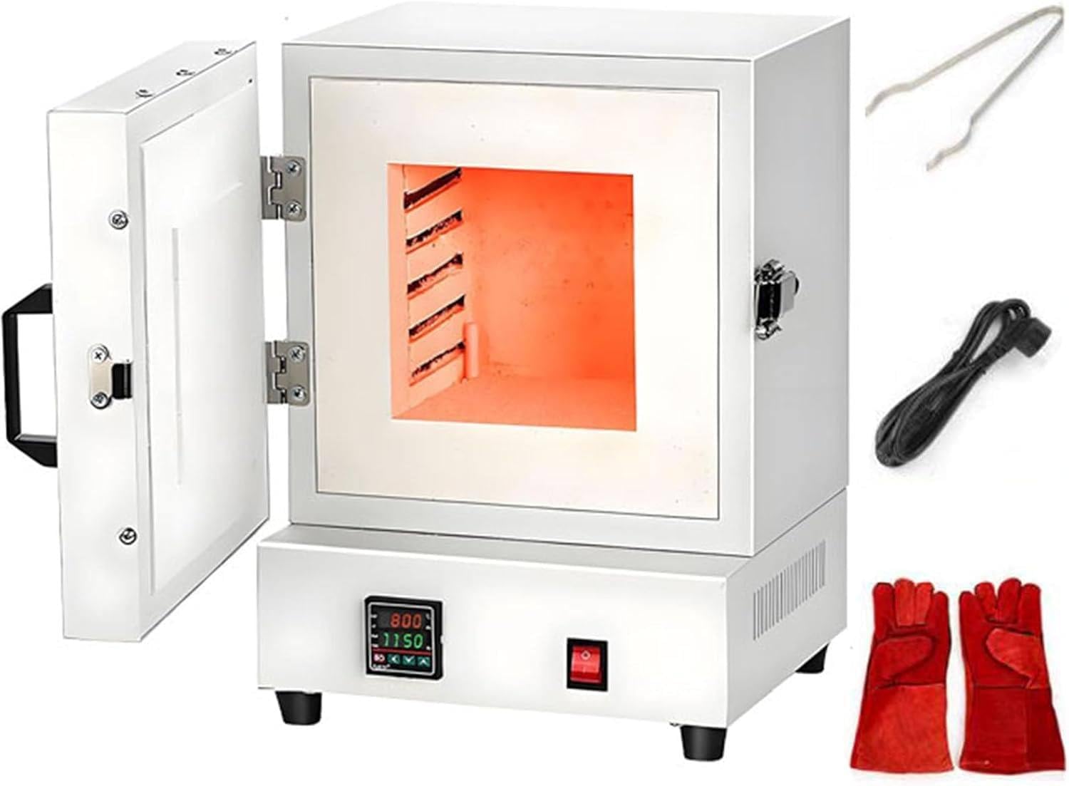 2000W Enclosed Muffle Furnace, 1150℃ Electric Burnout Oven Kiln with Temperature Control for Metal Melting, Heat Treatment & Lab Industrial Heating, Ceramic Sintering