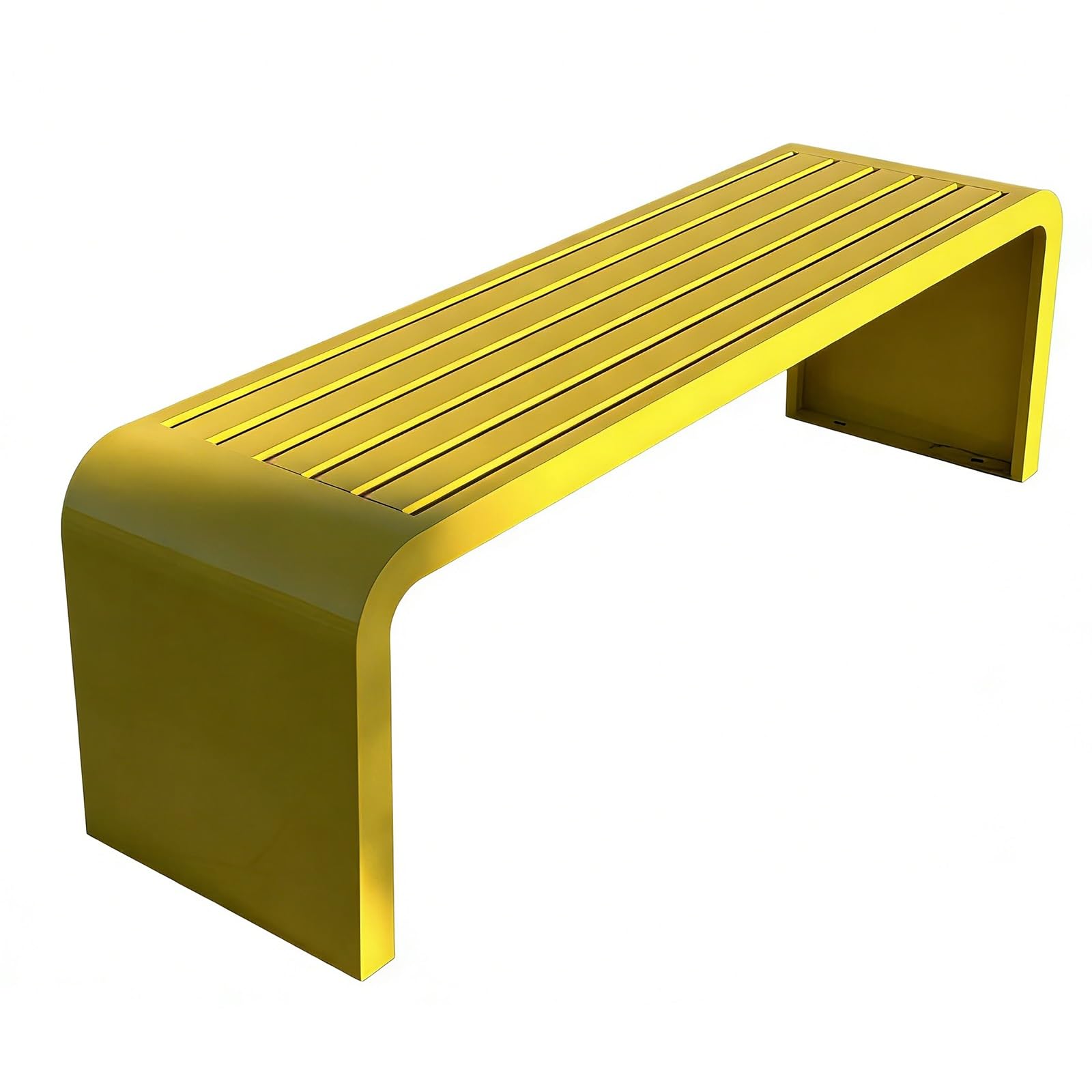 Genérico Banco de Parque Exterior de Acero Inoxidable Resistente a la Intemperie y de Alta Resistencia - Asiento Duradero para jardín, Patio, Porche y Piscina, 100 cm (39,3 Pulgadas), Color Amarillo