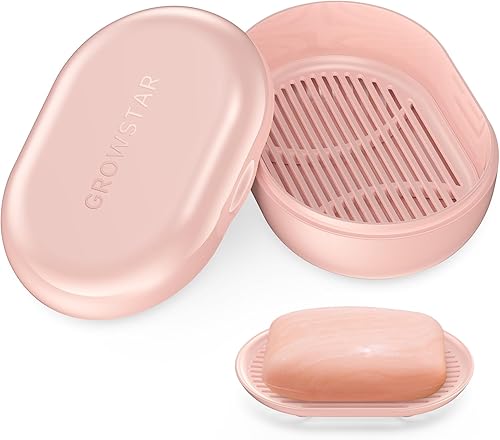 Miniatura 7 de Paquete de 4 jaboneras, contenedor de jabón de viaje, jabonera portátil con tapa, jaboneras a prueba de fugas para barra de jabón con funda, soporte