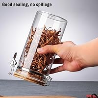 Vista 7 de Recipiente de almacenamiento de vidrio para granos de café con tapa hermética con cierre de clip, tarro de almacenamiento de café para granos, café