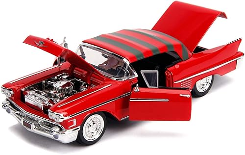 Miniatura 5 de JADA Toys 1:24 Nightmare - '57 Cadillac W/Figure, rojo, estándar, 26066