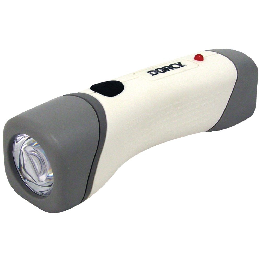 Dorcy 12-Lumen Rechargeable Failsafe LED Flashlight with 3-Way Switch and Built-In AC Adapter, White (41-1045)