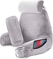 Vista 50 de Nestl - Almohada de lectura con espuma viscoelástica triturada, diseñada para sentarse en la cama y el sofá, con soporte ajustable para la espalda