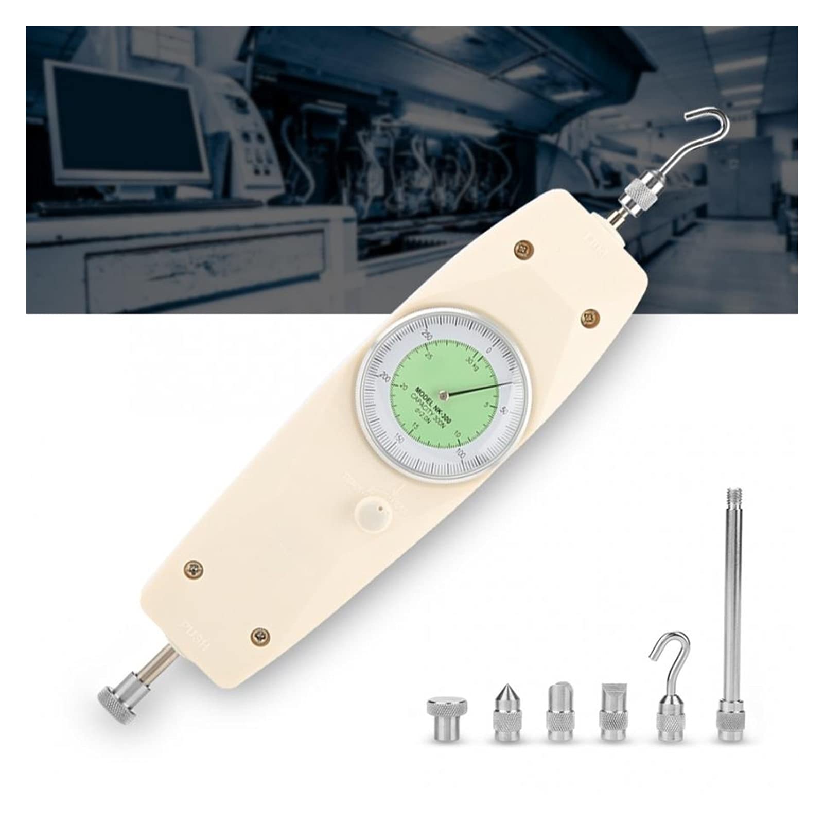 Cyfrowy miernik siły, przenośny miernik siły, Tester siły 300N Przenośne analogowe Dynamometr Siła pomiarowa Przyrząd pomiarowy Tester Push Pull Siła Miernik Dinamometro jest szeroko stosowany w urząd