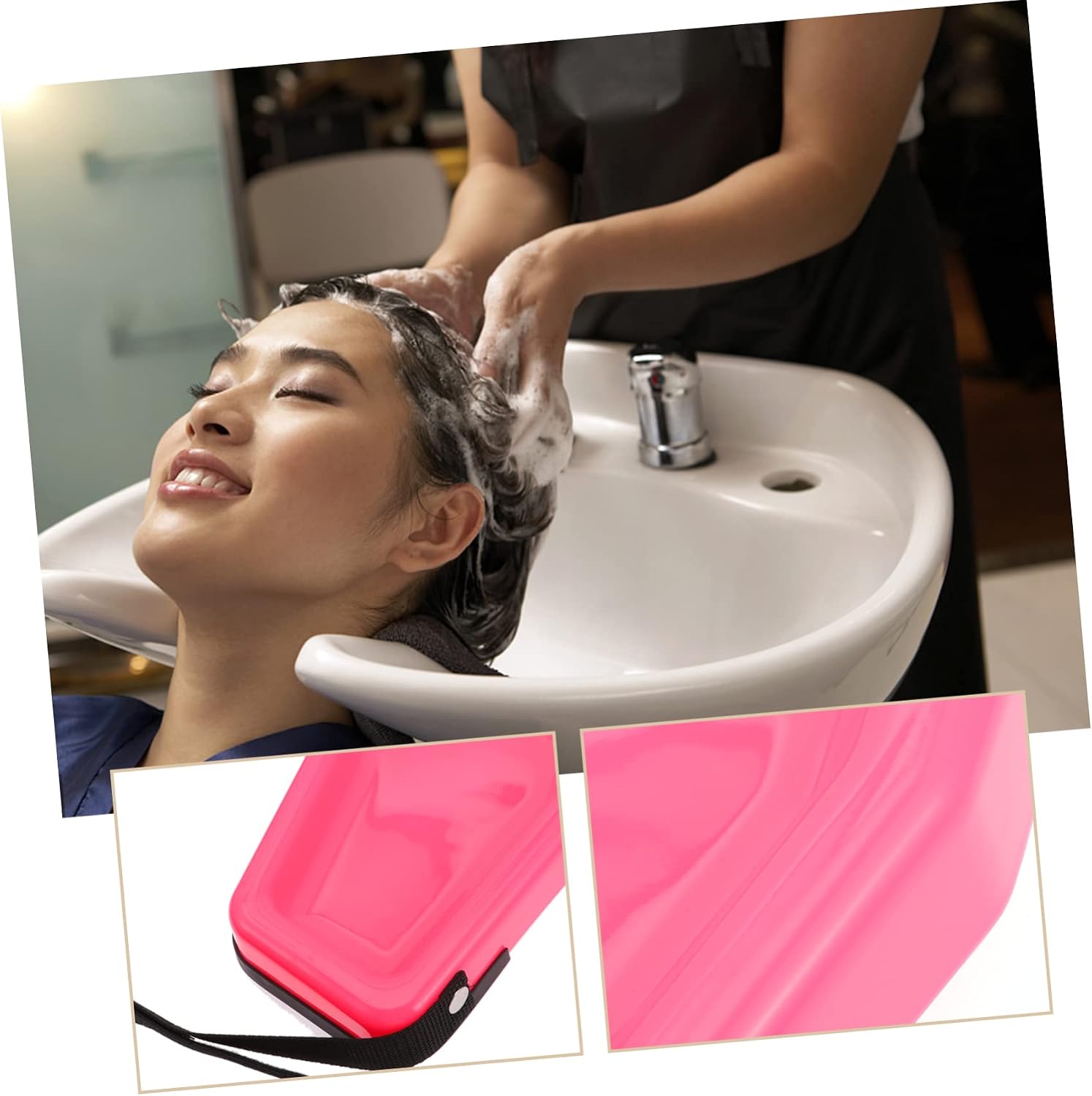 Portable Plastic Hair Washing Tray for Home Professional Shampoo Basin for Mobility Convenient Hair Washing for Elderly and Bedridden Easy Drain Design