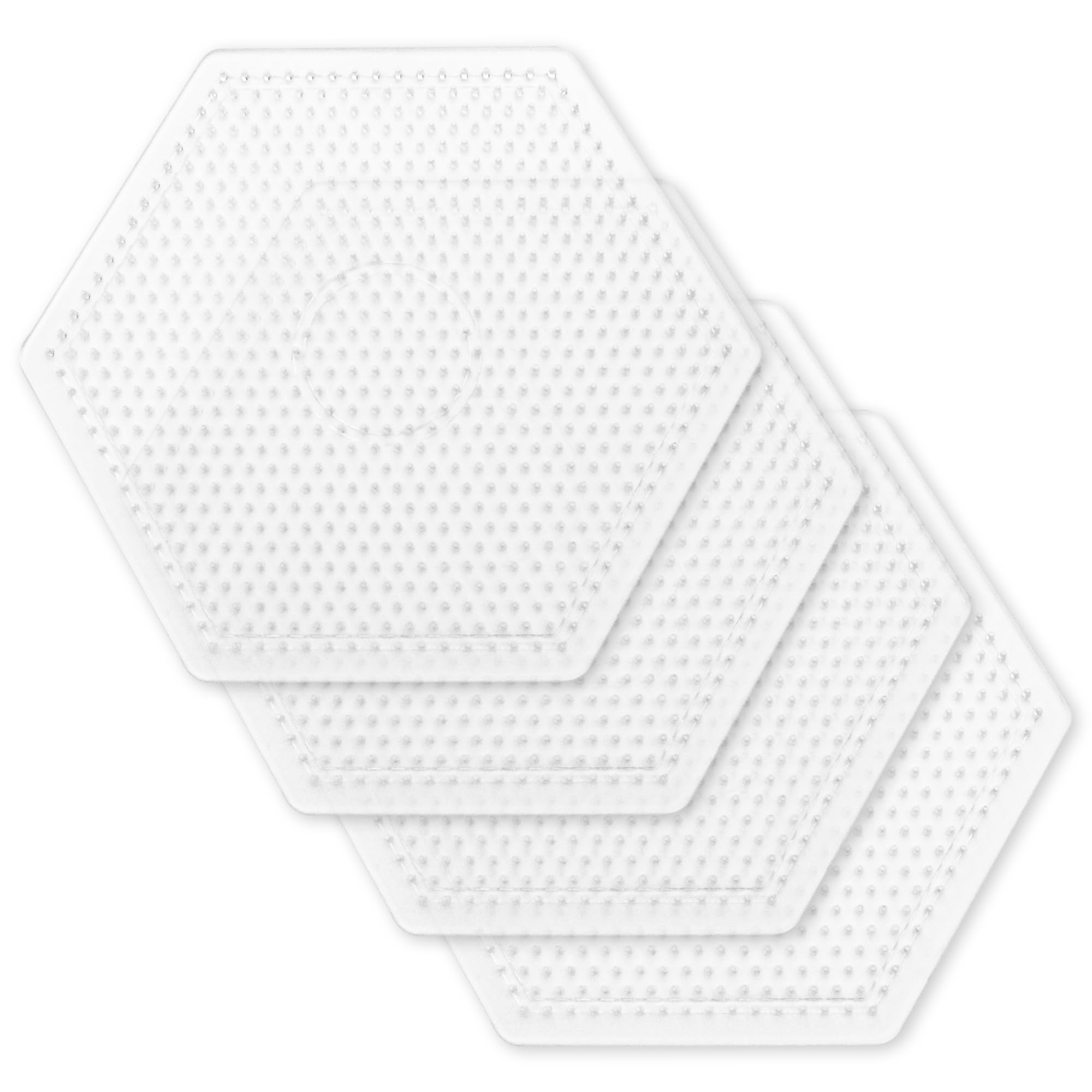 4PCS 5mm Fuse Beads Boards, Large Clear Pegboards Kits, Hexagonal Clear Plastic Pegboards for Kids Craft Beads