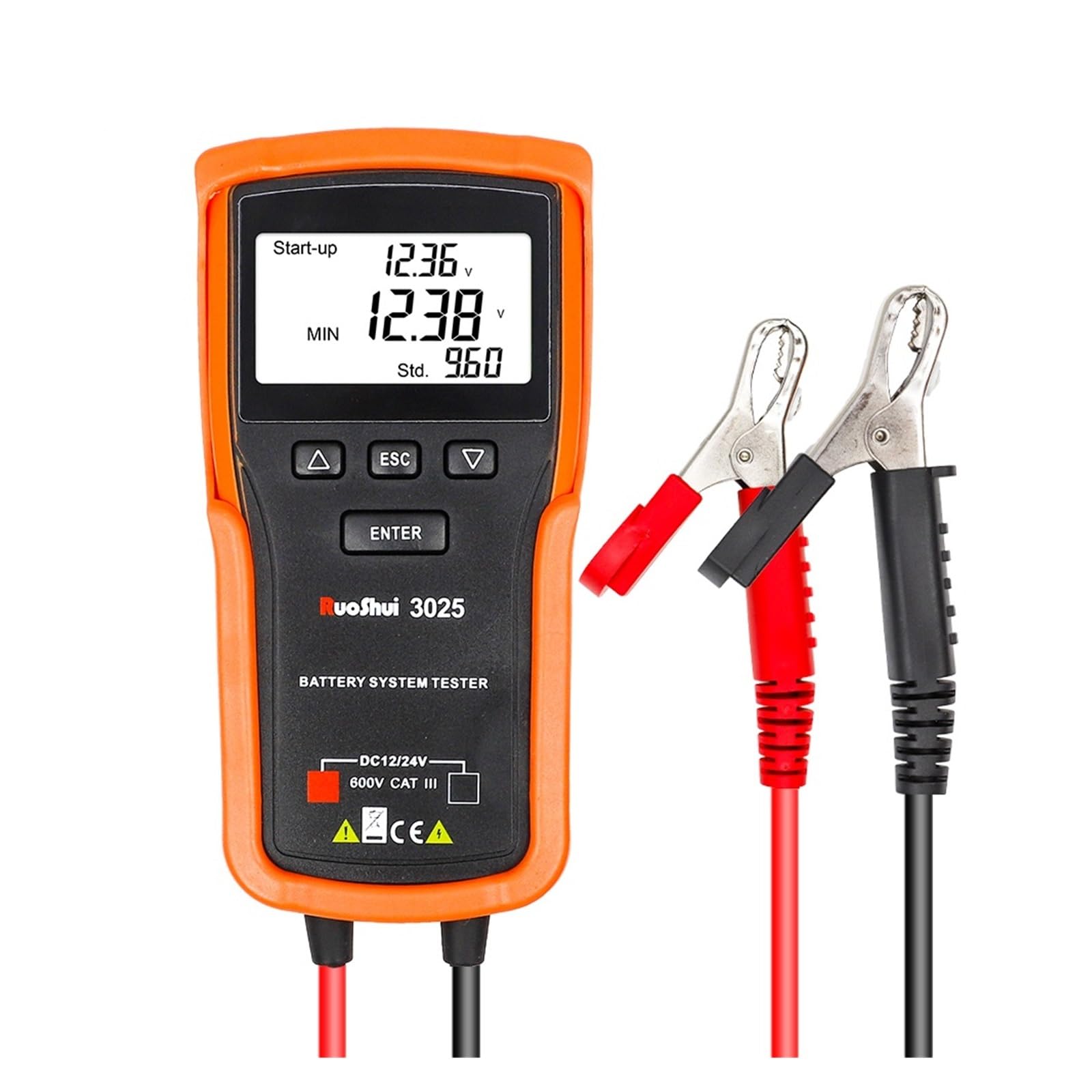 Tester Batteria Auto, 3025 Tester for batteria 12V/24V Analizzatore di for auto e moto, carica rapida CCA, strumenti di prova for la riparaze di auto