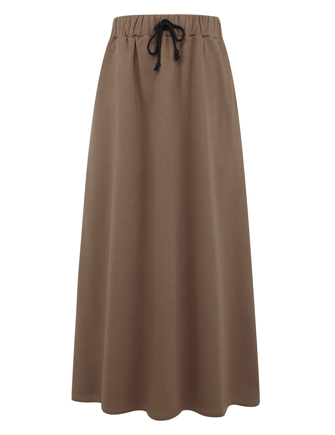 Ylingjun - Gonna Lunga Donna in Jersey Caldo Foderato in Caldo Pile Elastico in Vita a una Linea Svasata Invernale - 3XL