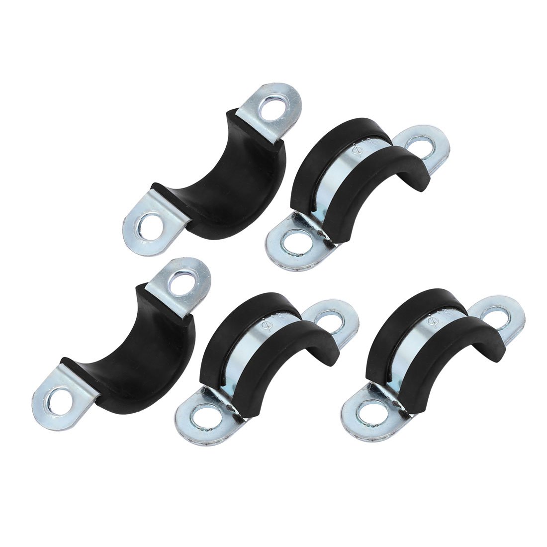 Aexit M18 EPDM Clamps Rubber Lined U Shaped Pipe Tube Strap Clamps Clips Strap Clamps Fasteners 5pcs