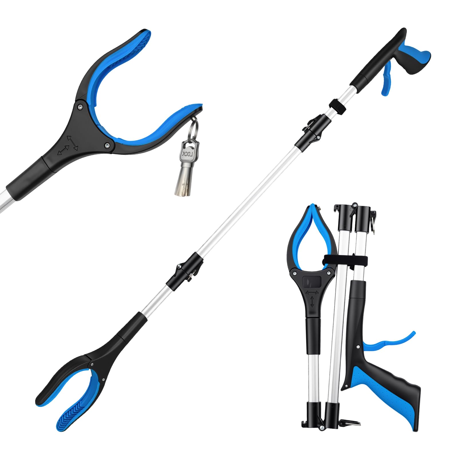 Extra Long 91 cm Pick Up Tweezers, Extendable Tweezers for Elderly People, Stick with Telescopic Magnet for the Disabled and Elderly, Garbage and Fruit Pick Up Clamp (1 Piece)