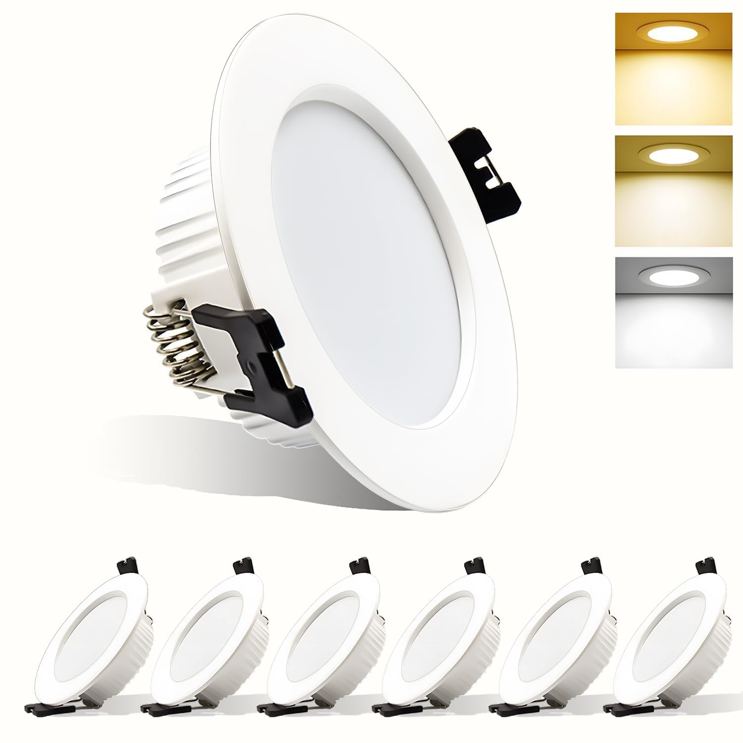 Faretti LED da Incasso per Cartongesso 5W 220V,3000K Caldo 4000K Neutro 6000K Freddo faretto da incasso, alluminio Faretto led incasso IP20, Diametro Foro Ø75-80mm Set di 6