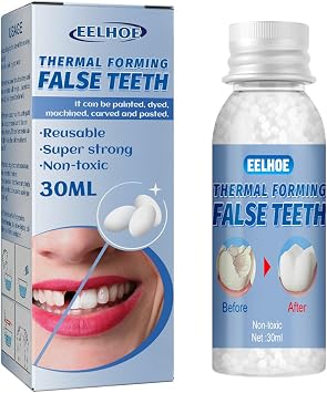 INBOLM False Tooth Moldable False Teeth Fake Teeth Tooth Filling Tooth Filling Kit Permanent Tooth Filler Filling Kit for Teeth Tooth Repair Kit Permanent DIY Moldable Fake Teeth Repair Beads