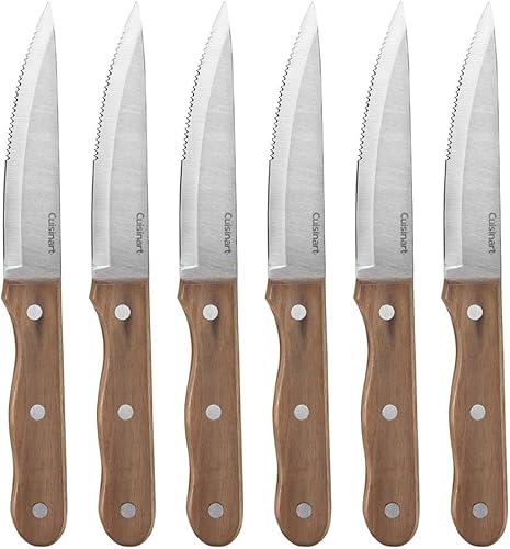 Cuisinart C55W-S6STK Advantage - Juego de cuchillos de carne de nuez con triple remache de 6 piezas