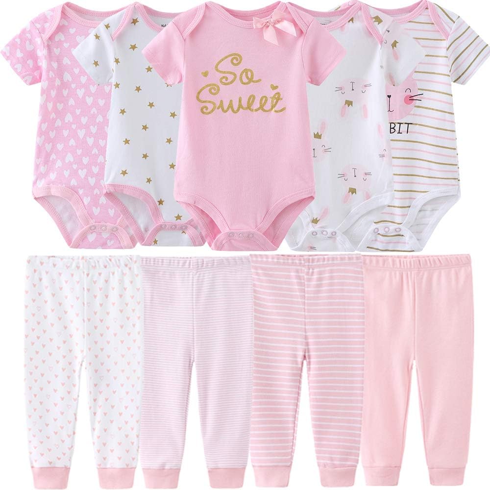 Conjunto de 9 piezas para bebé conjunto de 9 piezas para bebés conjunto de pantalones unisex para niñas y niños pequeños
