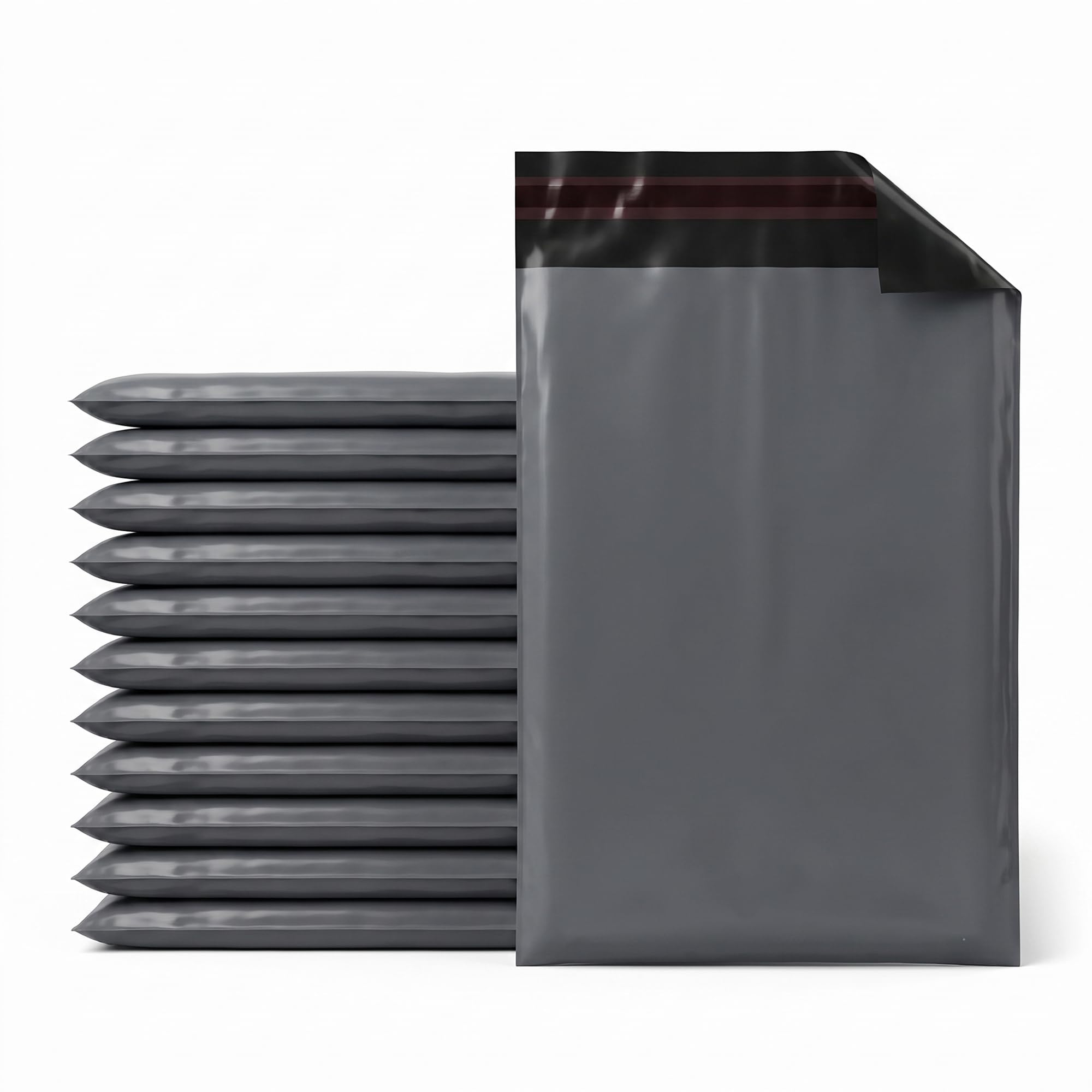 Confezione da 500 buste postali grigie grandi, 25,4 x 35,6 cm, resistenti, autosigillanti da 40 mm, per spedizioni e imballaggi, opache, per vestiti, pacchi e venditori online, realizzate al 90% in