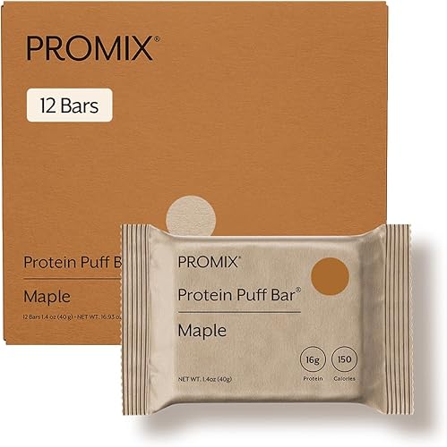 Miniatura 10 de ProMix Nutrition Barra de hojaldre aislado de proteína de suero de leche, aperitivo saludable bajo en carbohidratos con claras de huevo, alimentado