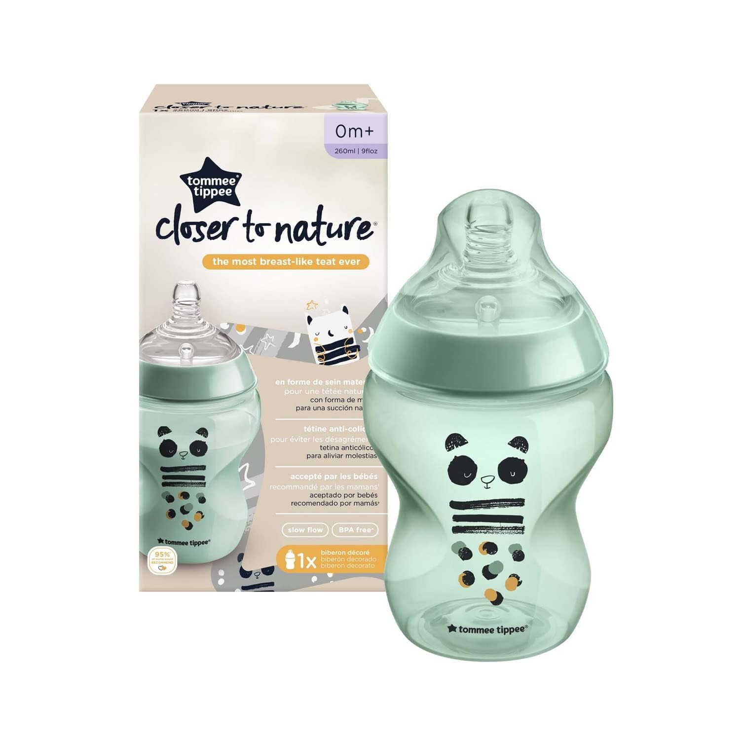 Tommee Tippee Biberon Closer To Nature, Tettarella Simile Al Seno A Flusso Lento Con Valvola Anticolica, 150Ml, Confezione Da 1, Ollie Il Gufo - 4