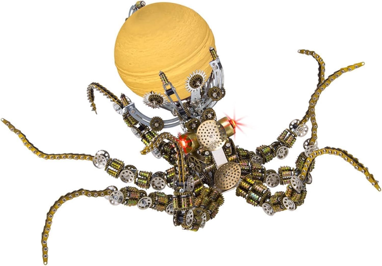 Zestaw modeli puzzli metalowych 3D, mechaniczne metalowe puzzle ośmiornicy z kolorowymi światłami, idealna kreatywna ozdoba DIY, dla dorosłych prezent 2400 szt.