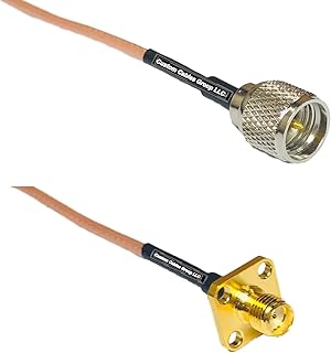 0.5 feet RG316 Mini UHF Male to SMA Female Flange RF Pigtail Coaxial Cable