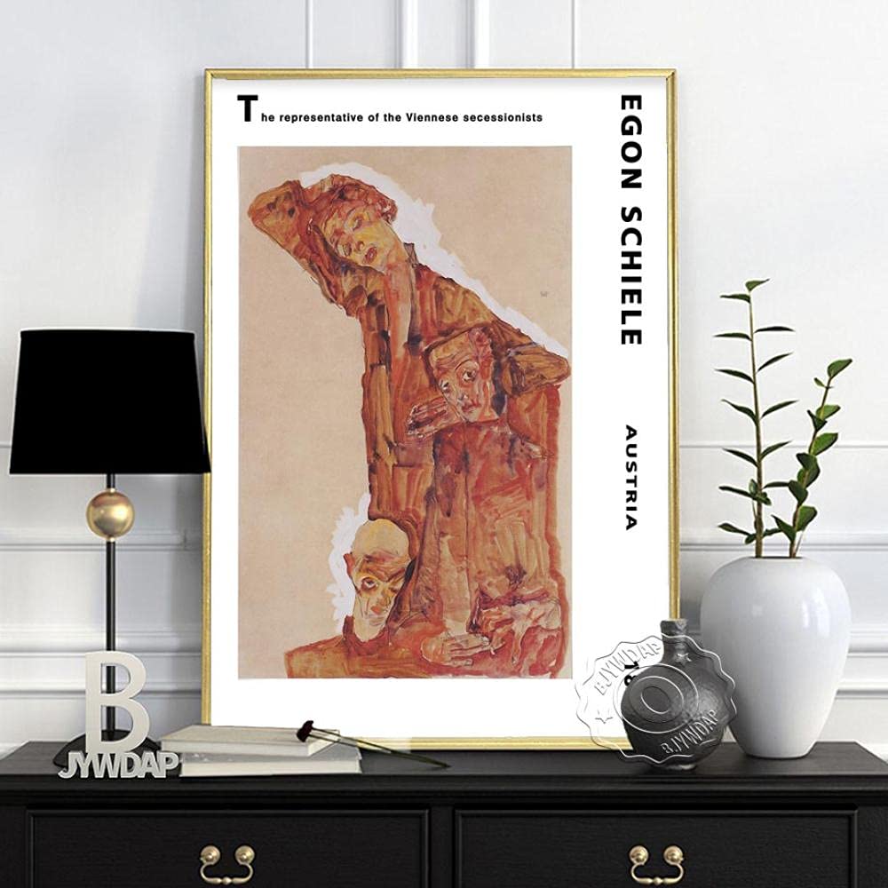 エゴンシーレ 女性の肖像 パステル画 木製フレーム Amazon.co.jp: Egon