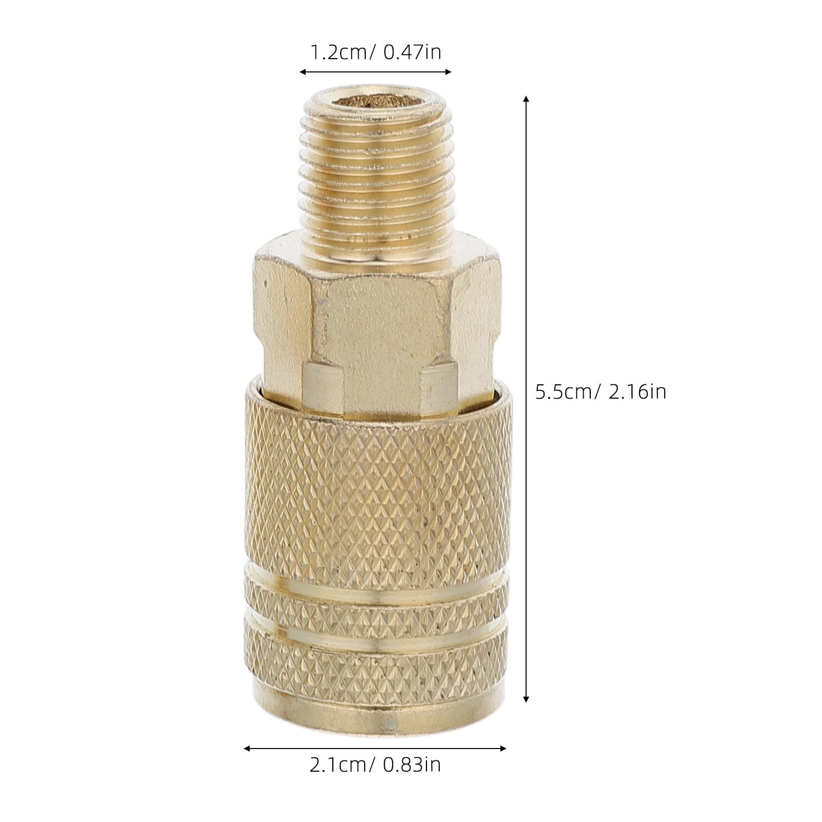 12 Piezas Conector Rápido Neumático 1/4npt con Rosca Cónica Dorado