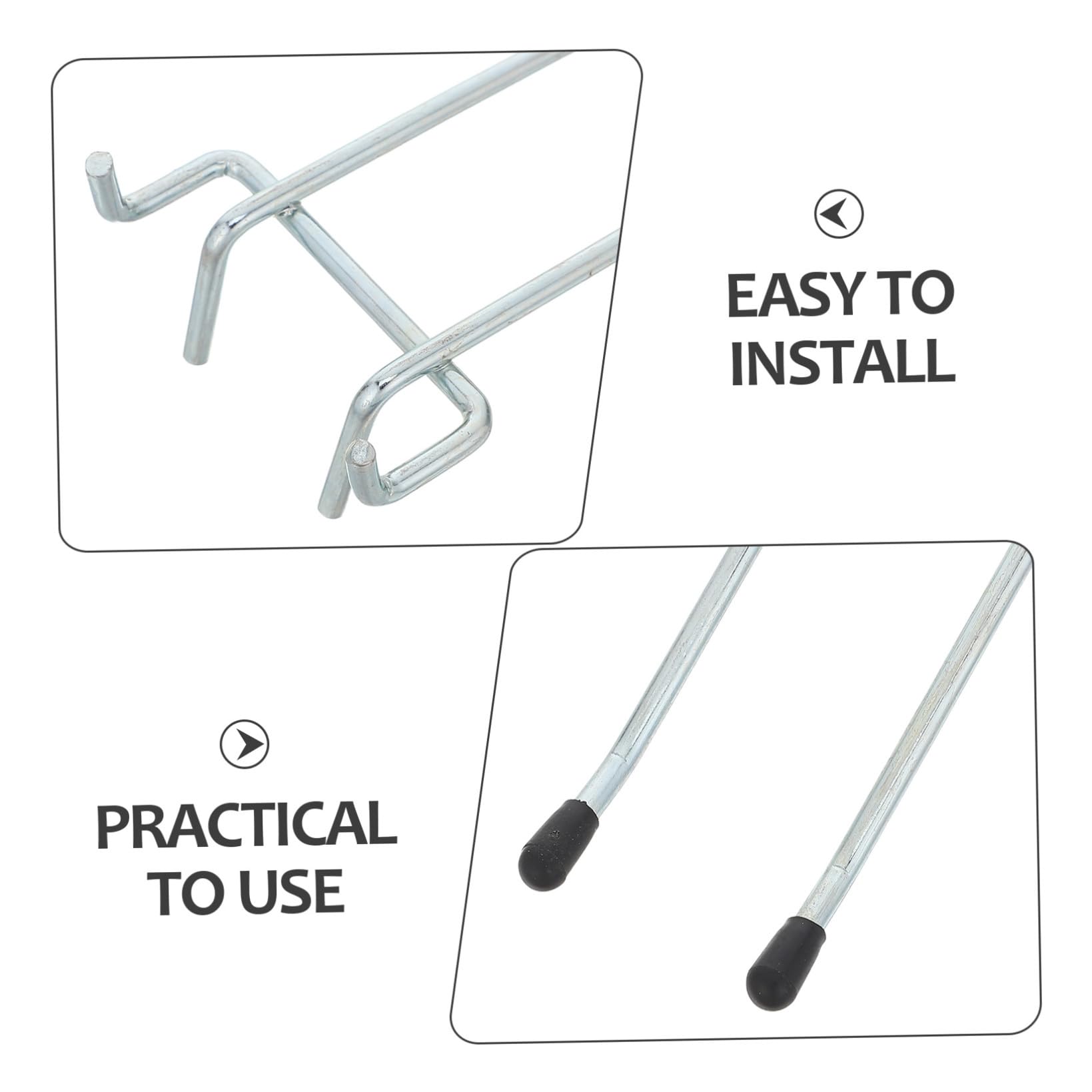 NUOBESTY 10 Pezzi Ganci per Pannello Forato in Ferro da 6 Pollici, Capacità 7-11lb, Facile Installazione e Versatilità, per Piccoli Oggetti e Chiavi in Cucine e Studi