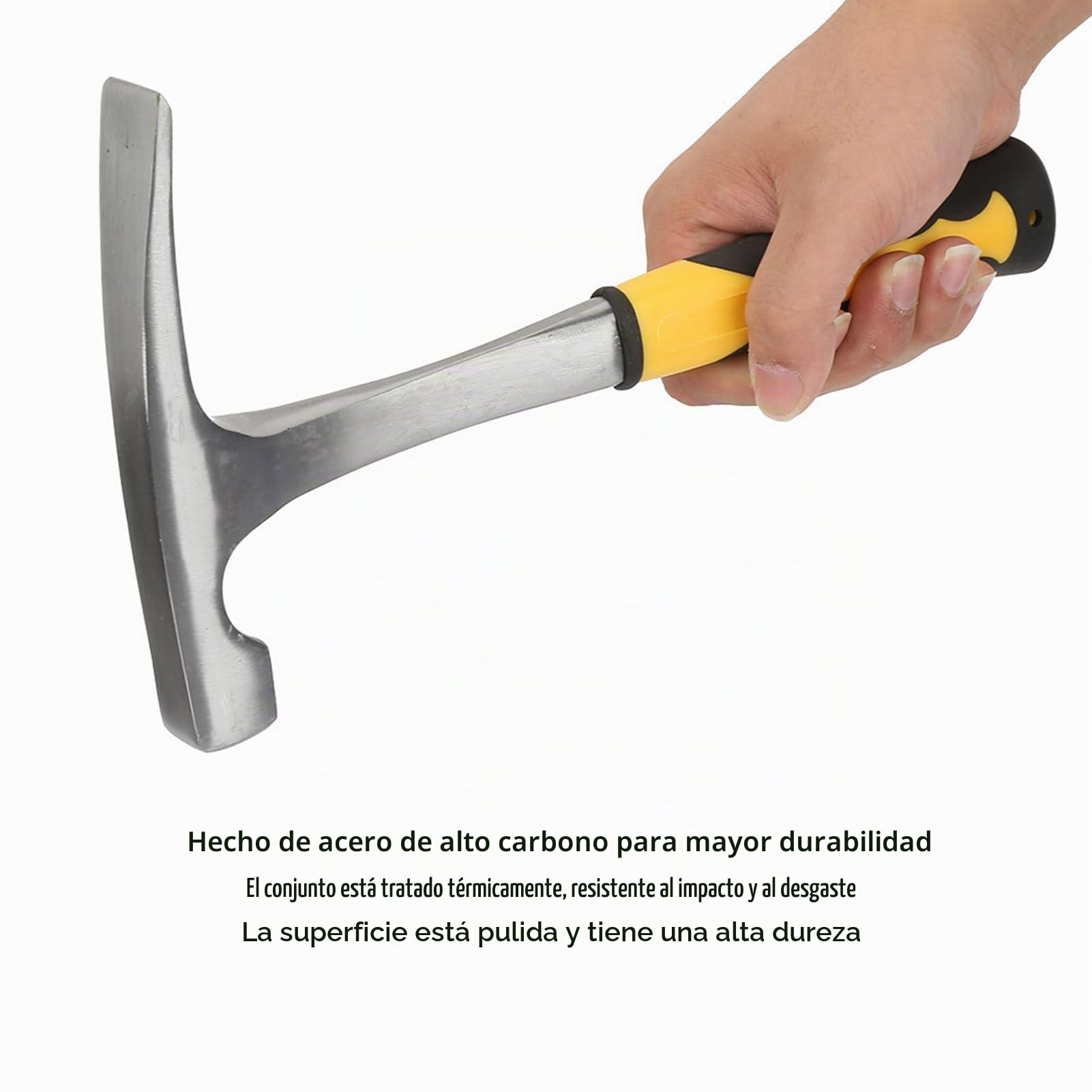 Tyenaza Martillo de Geologo, Martillos de Ladrillo Geológico, Martillos de Exploración Geológica, con Mango de Goma Cómodo, para Investigación Geológica, Familiar, Construcción‎(33,5x17cm)