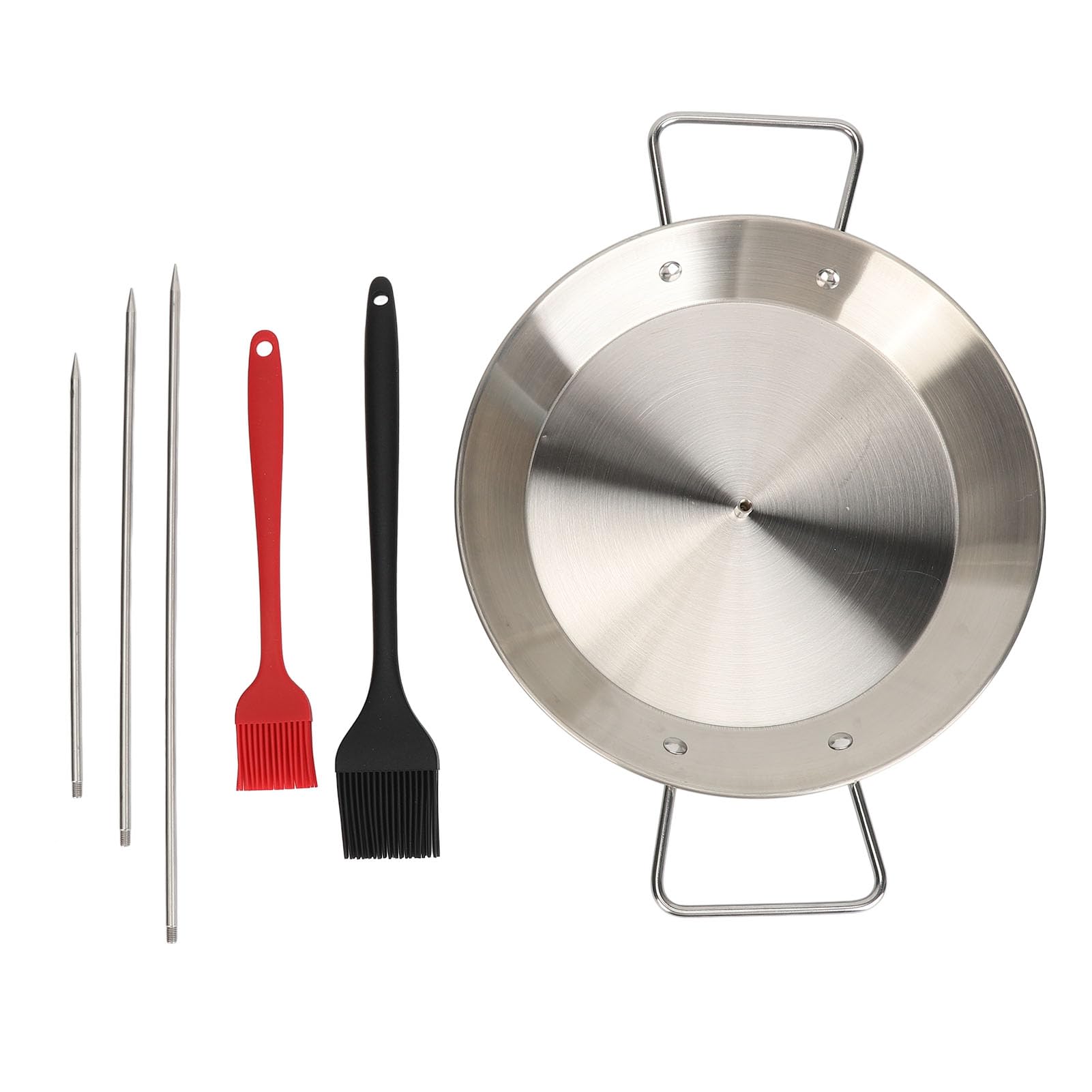 Cffuvros Al Pastor Skewer for Grill, Stainless Steel Detachable Vertical Skewer Grill, Multi Functional BBQ Grill for Corn Tortillas, Kebabs, Fish, Chicken, Roast Meat, Even Pork (With Brush)