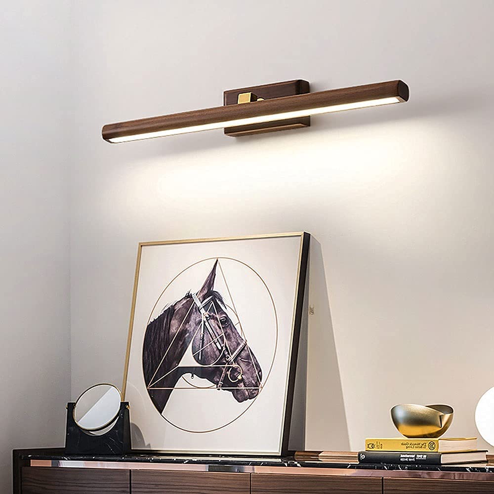LED-Badezimmer-Spiegelleuchte, Messing-Waschtisch-Wandleuchte, Holz, drehbare Waschtisch-Wandleuchte, Rahmen, Bildbeleuchtung, verstellbare Spiegel-Frontleuchten für Spiegelschrank, Waschraum (Größe