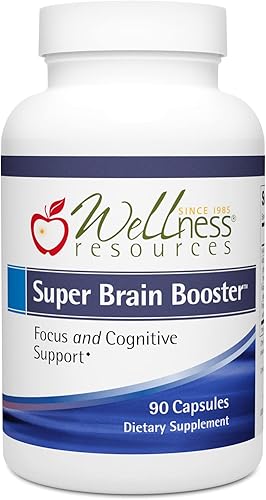 Wellness Resources Súper refuerzo cerebral con fosfatidilserina, N-acetil tirosina, alfa GPC y bacopa para claridad mental, enfoque y memoria (90