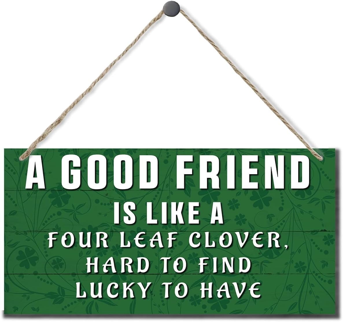 St. Patrick’S Day Friendship Wooden Hanging Sign - 12X6 Inch Rustic Decor, Gift for Friends & St. Paddy’S Day