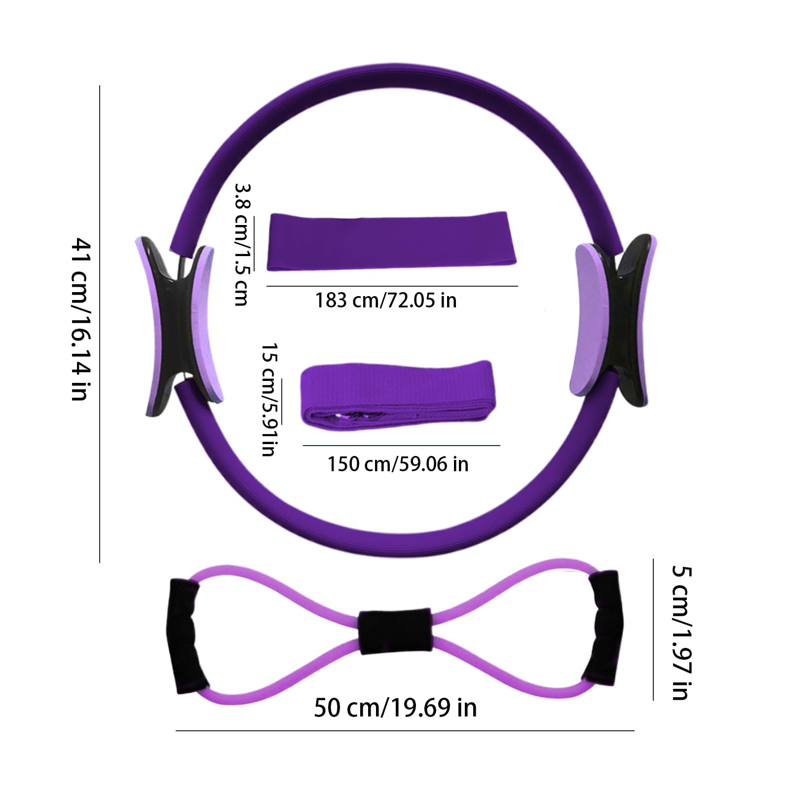 Pilates Ring Set, Pilates Essentials Kit für Frauen, Brust Expander Widerstand Loop Pilates Ring Kreise Set, Pilates Kreis Ring für Beine Arme und Oberschenkel Gewichtsverlust
