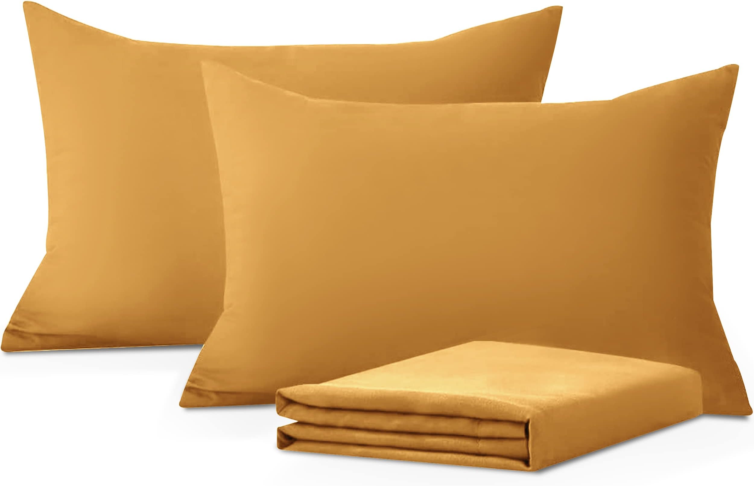 Pillow Cases 2 Pack – Ochre Pillowcases Envelope Closure Super Soft Brushed Microfiber Standard House Wife Pillow Covers, (50 X 75 CM)