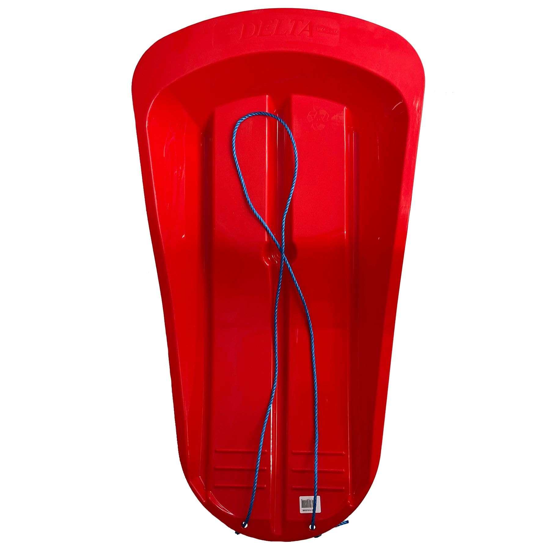 Luge à neige robuste en plastique rouge