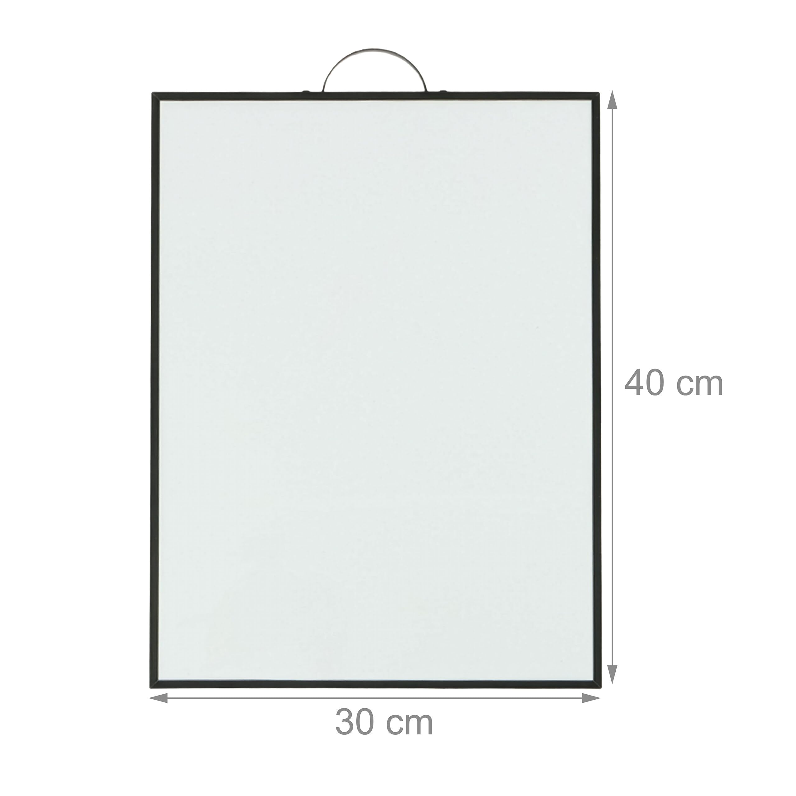 Relaxdays Pizarra magnética para Colgar, 40x30 cm, Blanca/Negra, Incluye 2 rotuladores y 4 imanes
