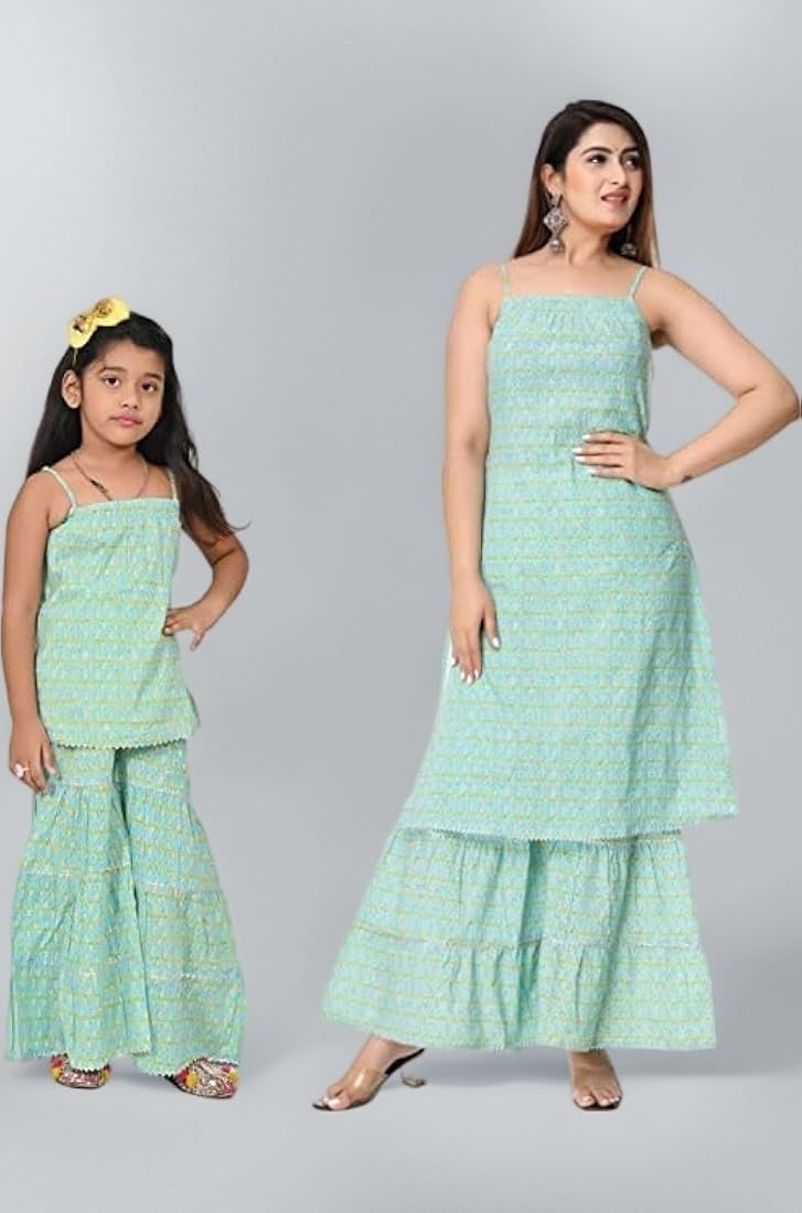 Buy Cloth Bites Mother Daughter Twinning Fully Stitched Designer
