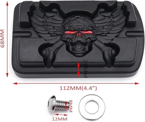 Miniatura 2 de XKMT-Wing Skull Zombie Emblema Negro Compatible con Touring Softail Pedal de Freno Grande Pad H-D B015MDNM7W