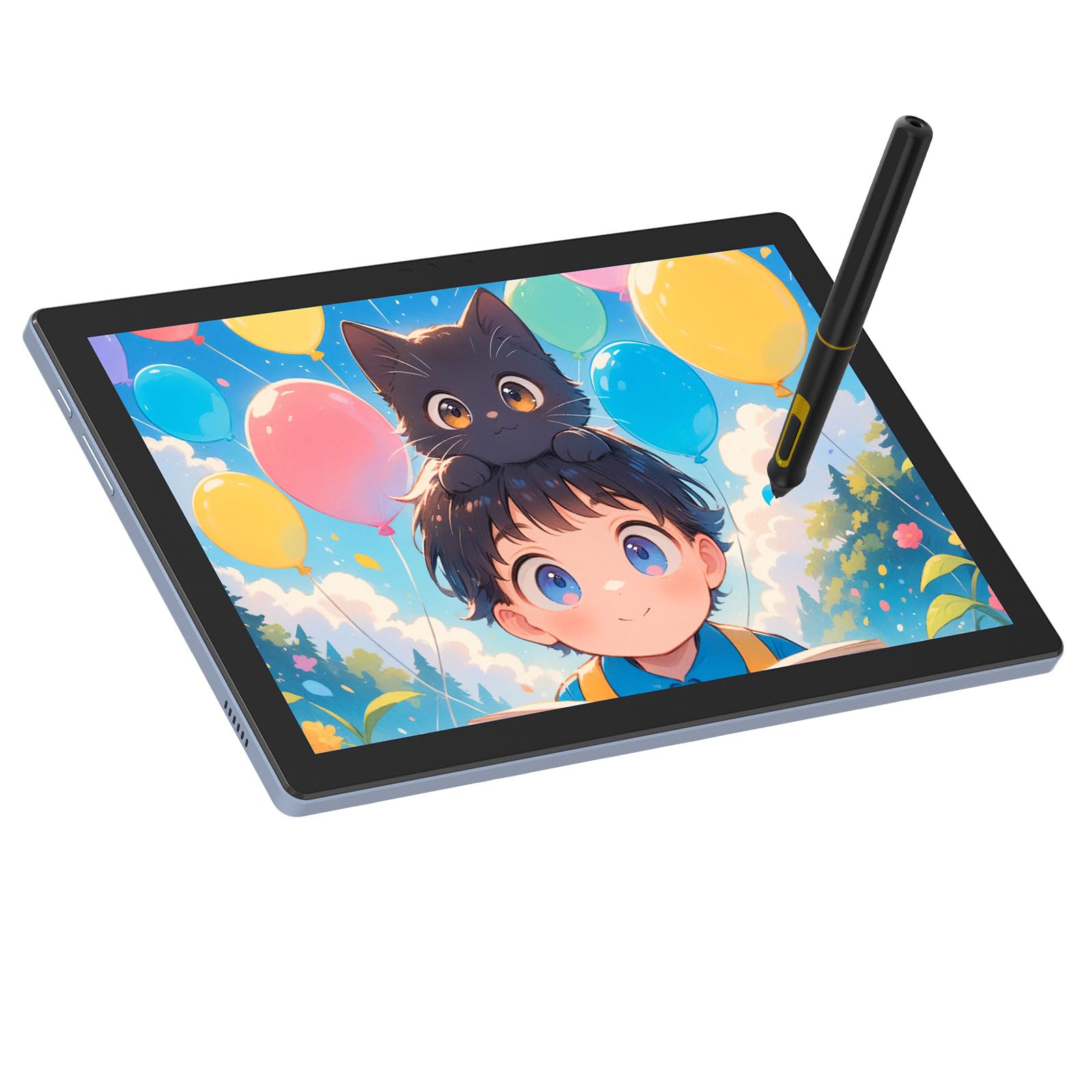 BT-101A Tragbares Digitales Kunst-Tablet mit 10,1-Zoll-IPS-Bildschirm für Künstler, Zeichenpanel mit Batterielosem Stift und Entspiegeltem Touchscreen für Erwachsene Designer